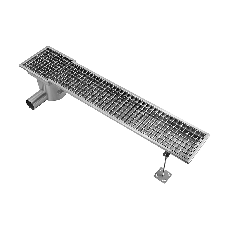 Modularer Edelstahl-Rinnenablauf mit horizontalen Abflüssen